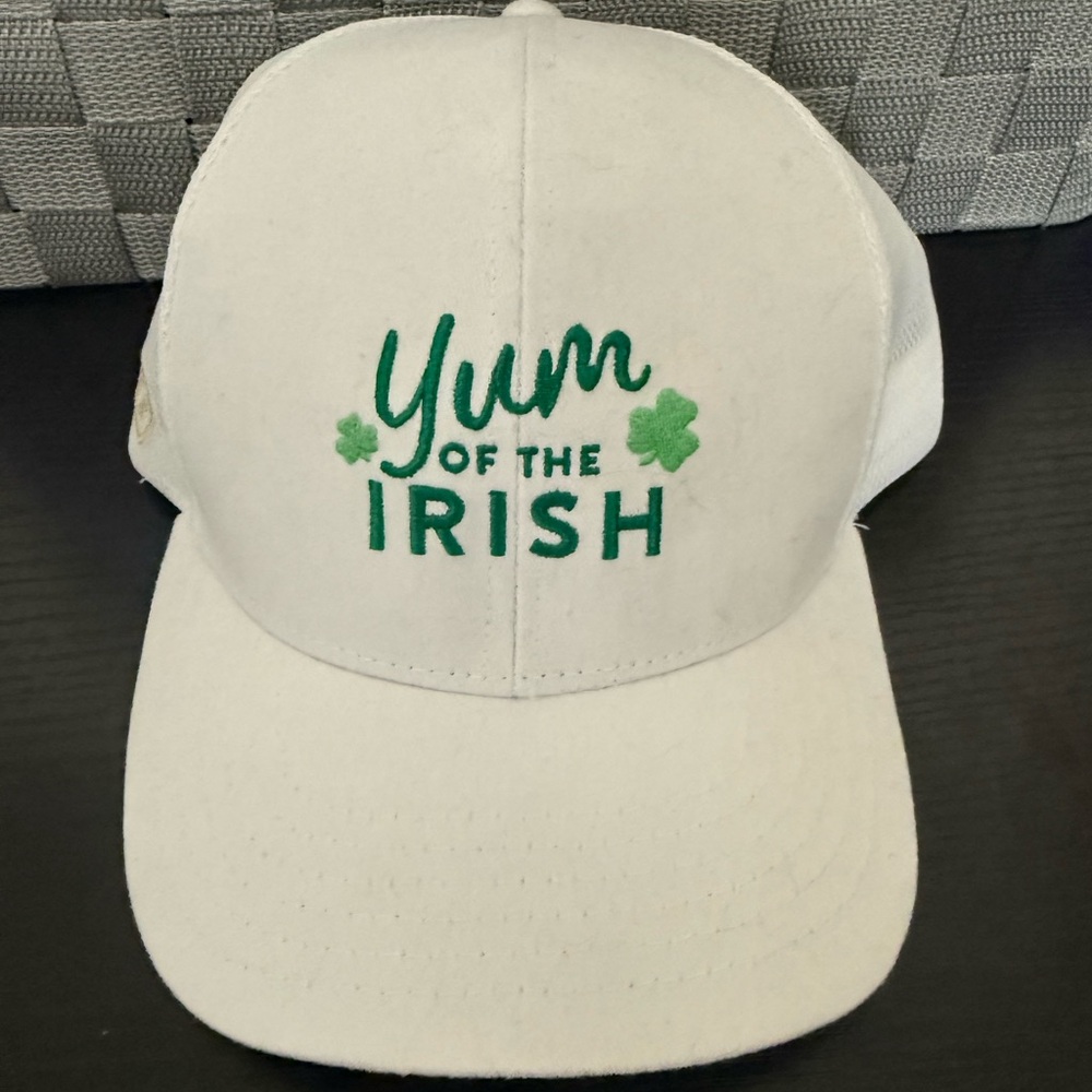 White and Green 'Yum of the Irish' Cap
